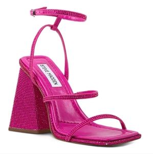 Steve Madden Britani Hot Pink Ankle Strap Sandal Size 8M
